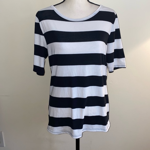 LuLaRoe Tops - Lularoe black & white shirt  top
Addams family Pugsley Beetlejuice vibes
XL